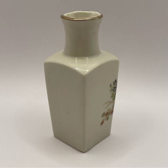 Vintage 1970’s Ceramic Reed Pot Japanes Floral Mini Vase Oriental Gold Trim - Picture 3 of 10